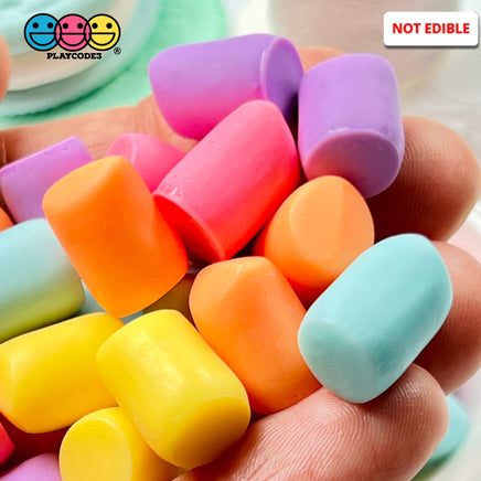 Marshmallows Mini Charms Multicolor Cabochon Fake Food Hard Plastic Not Soft Decoden 5 Colors 20 Pcs