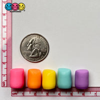Marshmallows Mini Charms Multicolor Cabochon Fake Food Hard Plastic Not Soft Decoden 5 Colors 20 Pcs