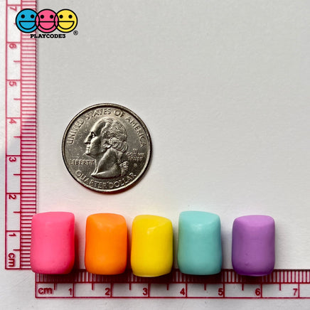 Marshmallows Mini Charms Multicolor Cabochon Fake Food Hard Plastic Not Soft Decoden 5 Colors 20 Pcs