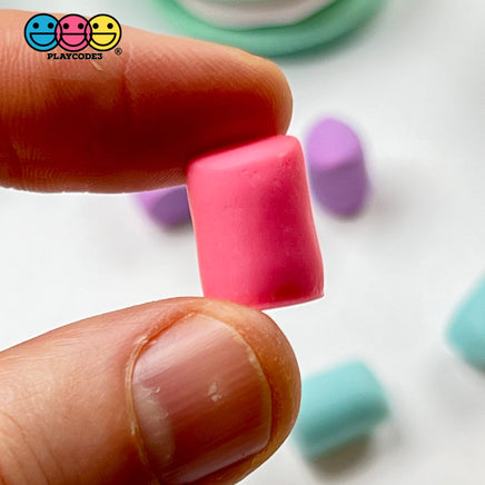 Marshmallows Mini Charms Multicolor Cabochon Fake Food Hard Plastic Not Soft Decoden 5 Colors 20 Pcs