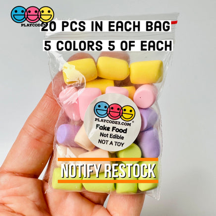 Marshmallows Mini Charms Pastel Multicolor Easter Cabochon Fake Food Hard Plastic Not Soft Decoden 5