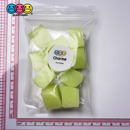 Melon Chunks 3D Fake Food Realistic Charm Cabochons 10 Pcs
