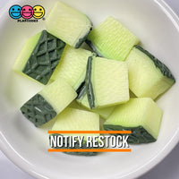 Melon With Skin Chunks 3D Fake Food Realistic Charm Cabochons 10 Pcs