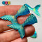 Mermaid Tail Aqua Blue Iridescent Color Shift Flatback Charms Cabochons Fish Decoden 10 Pcs Charm