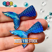 Mermaid Tail Mix Colors Iridescent Color Shift Flatback Charms Cabochons Fish Decoden 12 Pcs Charm