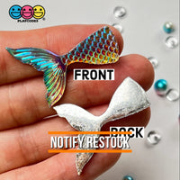 Mermaid Tail Multi Color Iridescent Shift Flatback Charms Cabochons Fish Decoden 10 Pcs Charm