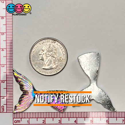 Mermaid Tail Multi Color Iridescent Shift Flatback Charms Cabochons Fish Decoden 10 Pcs Charm