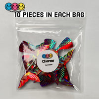 Mermaid Tail Red Iridescent Color Shift Flatback Charms Cabochons Fish Decoden 10 Pcs Charm