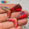 Mermaid Tail Red Iridescent Color Shift Flatback Charms Cabochons Fish Decoden 10 Pcs Charm