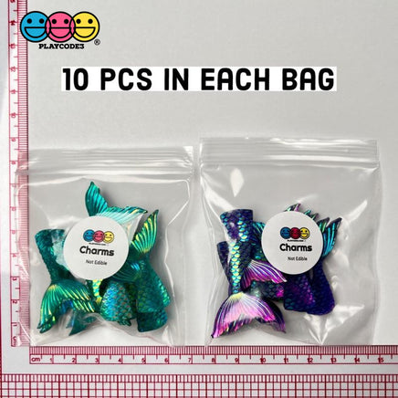 Mermaid Tails Iridescent Color Shift Charms Cabochons Mermaids Decoden 2 Colors 10 Pcs Playcode3 Llc