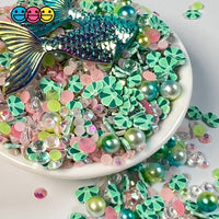 Mermaids Treasure Mix Fimo Rhinestone Beads Fake Polymer Clay Sprinkles Sea Shells Jimmies Funfetti
