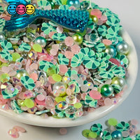 Mermaids Treasure Mix Fimo Rhinestone Beads Fake Polymer Clay Sprinkles Sea Shells Jimmies Funfetti