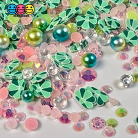 Mermaids Treasure Mix Fimo Rhinestone Beads Fake Polymer Clay Sprinkles Sea Shells Jimmies Funfetti
