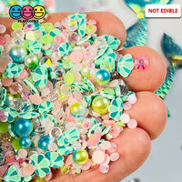 Mermaids Treasure Mix Fimo Rhinestone Beads Fake Polymer Clay Sprinkles Sea Shells Jimmies Funfetti