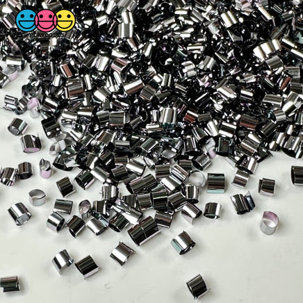 Metallic Charcoal 500G Bingsu Beads Slime Crunchy Iridescent Crafting Supplies Cut Plastic Straws