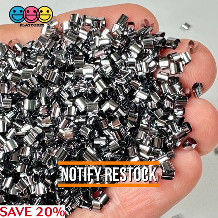 Metallic Charcoal 500G Bingsu Beads Slime Crunchy Iridescent Crafting Supplies Cut Plastic Straws