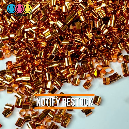 Metallic Copper 100G Bingsu Beads Slime Crunchy Iridescent Crafting Supplies Cut Plastic Straws