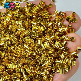 Metallic Gold 500G Bingsu Beads Slime Crunchy Iridescent Crafting Supplies Cut Plastic Straws Bulk