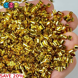 Metallic Gold 500G Bingsu Beads Slime Crunchy Iridescent Crafting Supplies Cut Plastic Straws Bulk