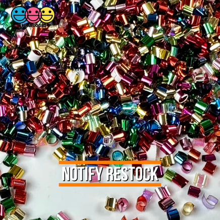 Metallic Rainbow 100G Bingsu Beads Slime Crunchy Iridescent Crafting Supplies Cut Plastic Straws