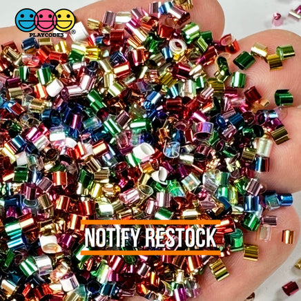 Metallic Rainbow 500G Bingsu Beads Slime Crunchy Iridescent Crafting Supplies Cut Plastic Straws