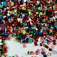Metallic Rainbow 500G Bingsu Beads Slime Crunchy Iridescent Crafting Supplies Cut Plastic Straws