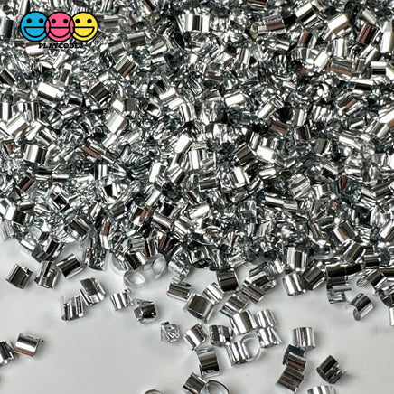 Metallic Sliver 100G Bingsu Beads Slime Crunchy Iridescent Crafting Supplies Cut Plastic Straws