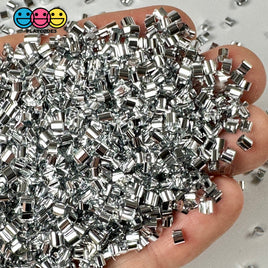Metallic Sliver 500G Bingsu Beads Slime Crunchy Iridescent Crafting Supplies Cut Plastic Straws Bulk