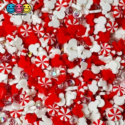 Micky Christmas Peppermint Sparkling Rhinestone 5Mm Fake Clay Sprinkles Decoden Fimo Jimmies 10