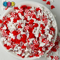 Micky Christmas Peppermint Sparkling Rhinestone 5Mm Fake Clay Sprinkles Decoden Fimo Jimmies