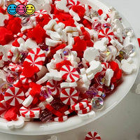 Micky Christmas Peppermint Sparkling Rhinestone 5Mm Fake Clay Sprinkles Decoden Fimo Jimmies