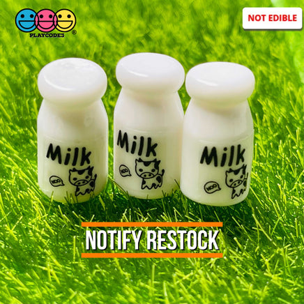 Milk Bottle Mini Kawaii Jug Cow Jar Charm Cabochons 10 Pcs