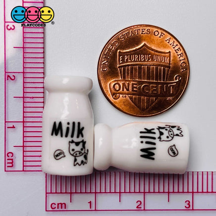 Milk Bottle Mini Kawaii Jug Cow Jar Charm Cabochons 10 Pcs