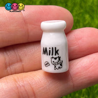 Milk Bottle Mini Kawaii Jug Cow Jar Charm Cabochons 10 Pcs