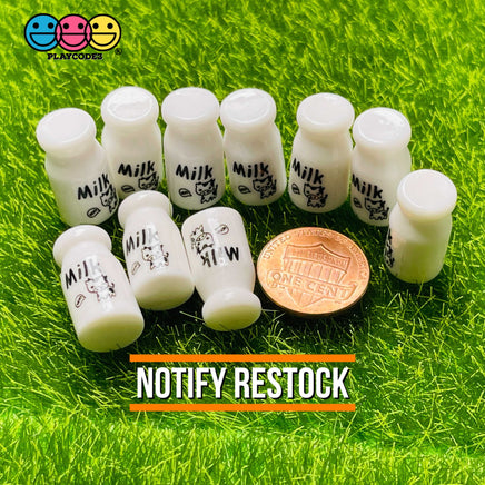 Milk Bottle Mini Kawaii Jug Cow Jar Charm Cabochons 10 Pcs