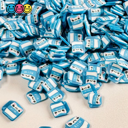 Milk Carton Kawaii Face Fimo Slices 5Mm/10Mm Fake Clay Sprinkles Blue Decoden Jimmies Funfetti 10Mm