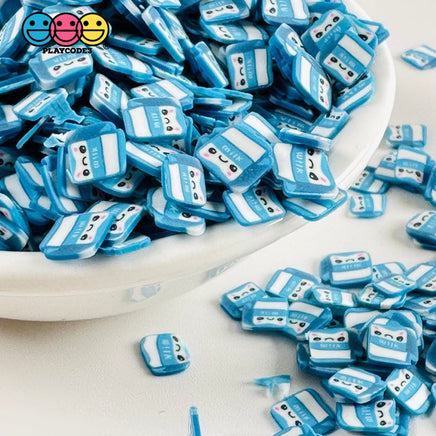 Milk Carton Kawaii Face Fimo Slices 5Mm/10Mm Fake Clay Sprinkles Blue Decoden Jimmies Funfetti 10Mm