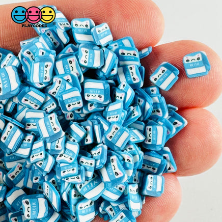 Milk Carton Kawaii Face Fimo Slices 5Mm/10Mm Fake Clay Sprinkles Blue Decoden Jimmies Funfetti 10Mm
