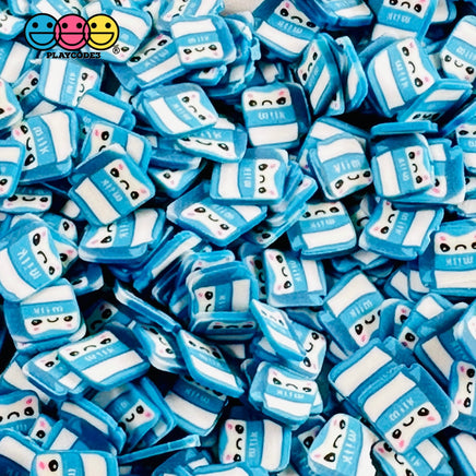 Milk Carton Kawaii Face Fimo Slices 5Mm/10Mm Fake Clay Sprinkles Blue Decoden Jimmies Funfetti 10Mm