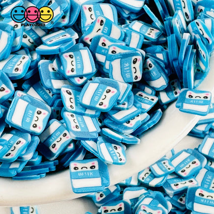 Milk Carton Kawaii Face Fimo Slices 5Mm/10Mm Fake Clay Sprinkles Blue Decoden Jimmies Funfetti 10Mm