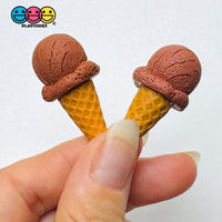 Mini 3D Chocolate Ice Cream Cone Cabochons Fake Food Decoden Charm 10 pcs Charm