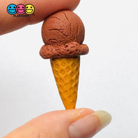 Mini 3D Chocolate Ice Cream Cone Cabochons Fake Food Decoden Charm 10 pcs Charm