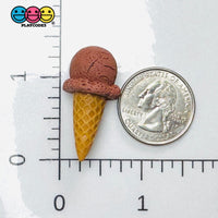 Mini 3D Chocolate Ice Cream Cone Cabochons Fake Food Decoden Charm 10 pcs Charm