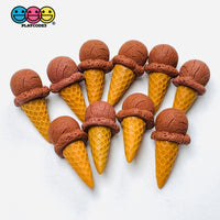 Mini 3D Chocolate Ice Cream Cone Cabochons Fake Food Decoden Charm 10 pcs Charm