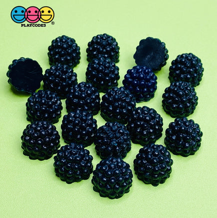 20Pcs 3D Blue Berry Raspberry Black Charms