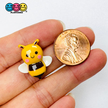 Mini Bumble Bee Flatback Charms Cute Spring Summer Craft Supply - Charm