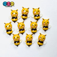 Mini Bumble Bee Flatback Charms Cute Spring Summer Craft Supply - Charm