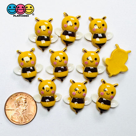 Mini Bumble Bee Flatback Charms Cute Spring Summer Craft Supply - Charm