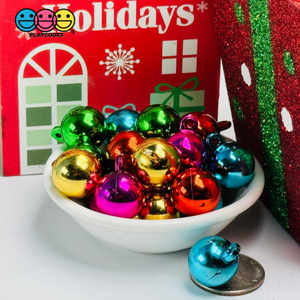 Mini Christmas Ornaments Holiday Red Green Gold Teal Blue Fusia Cabochons Decoden Charm 10 Pcs