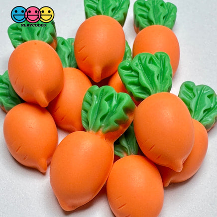Mini Easter Carrots Charm Flat Back Cabochons Decoden 10 Pcs